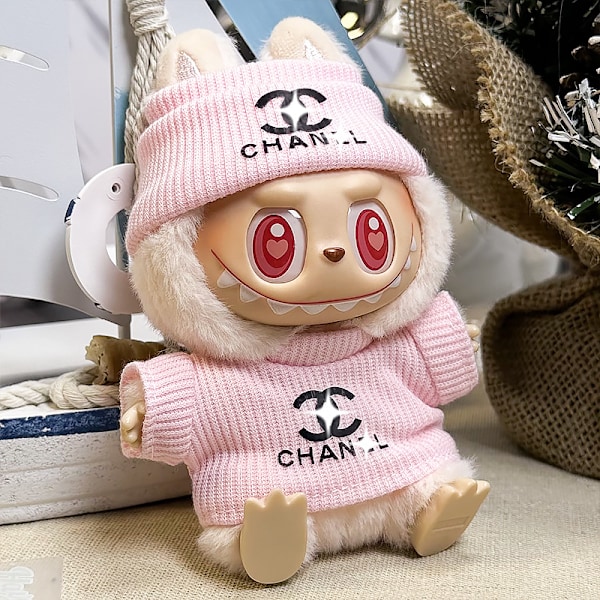 1 LABUBU-dräkt, C:s rosa set (hatt + tröja)^^ou 7