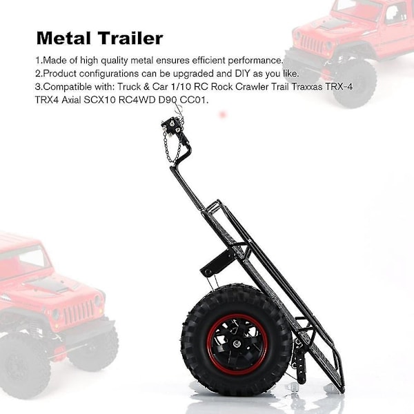 Metall Trailer Bil Hopper Trail För Axial Scx10 Traxxas Trx4 Rc4wd