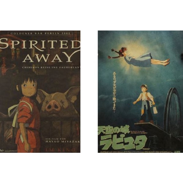 Plakatsæt med 5 Studio Ghibli-film Min Nabo Totoro Spirite
