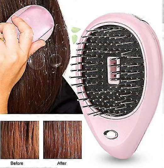 Jonisk Vibrations Mini Massage Jonisk Hårborste (Rosa) 10.5*7.5cm