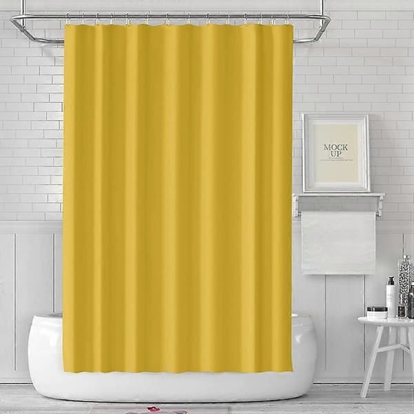 CS-006 180x180CM Duschdraperi PEVA Duschfoder Vattentätt Draperi Yellow