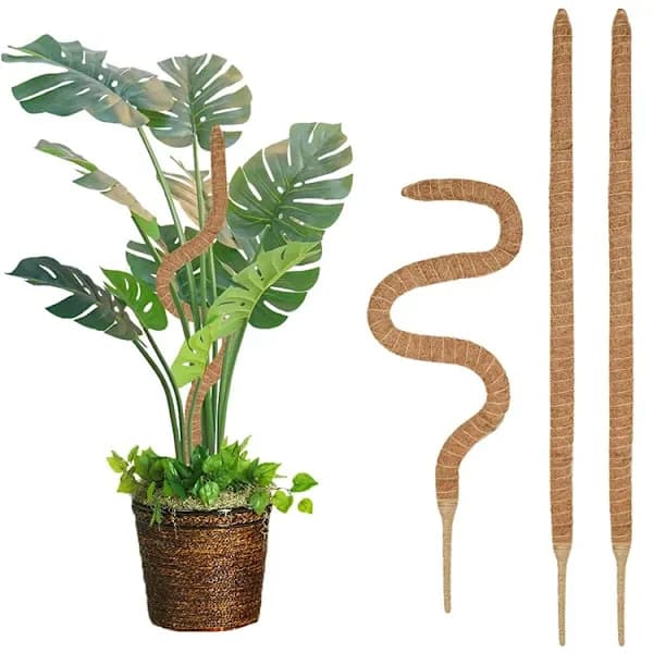 Monstera Mossstöd för växter, 4-pack flexibla kokosfiber växtstöd