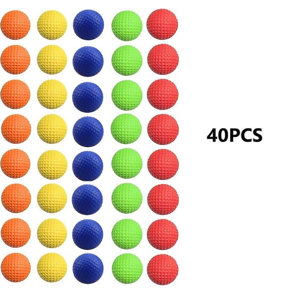 40-pack skum golfövningsbollar - realistisk känsla och begränsade flygträningsbollar för inomhus eller utomhus