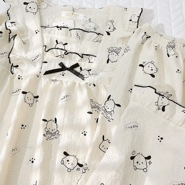 Kawaii Sanrio Pochacco Heminredning, Sovkläder, Lös Spetsklänning, Bekväm INS, Bröllopsjulklapp Bochak Bochako XXL Company