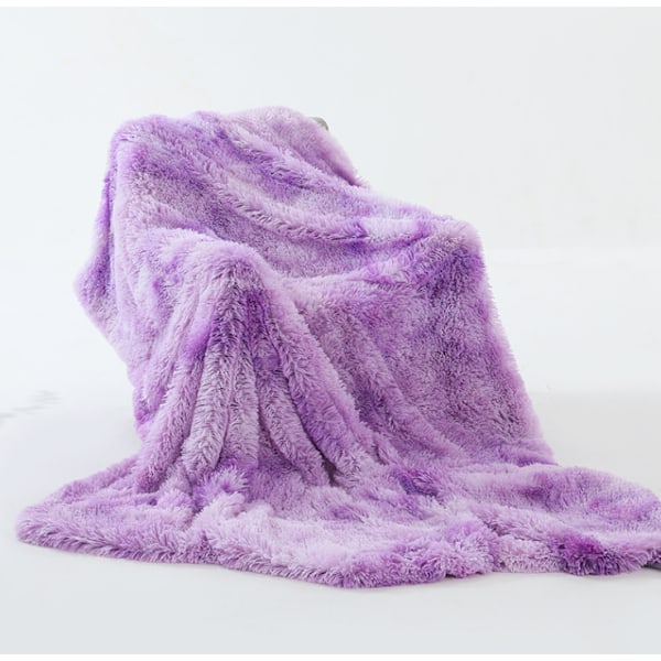 Kaksikerroksinen pitkätukkainen pörröpeitto, violetti purple M