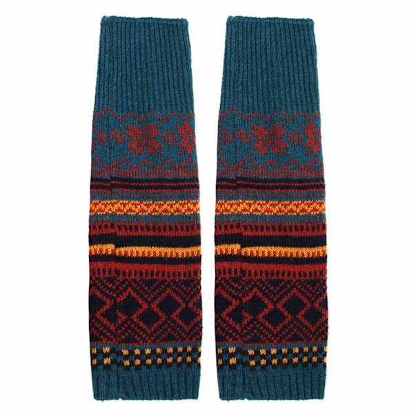 Nye Mote Leg Warmers Damer Vinter Kabelstrikk Heklet Strikket Blue