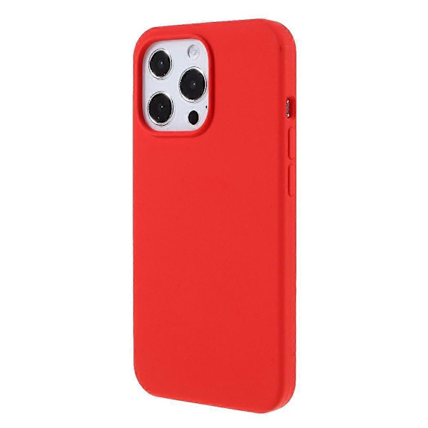 Til iPhone 14 Pro-deksel Solid Silikon Støtsikkert Telefonbakdeksel Red