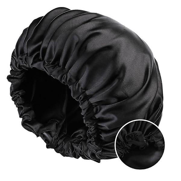 Dypvirkende Varmehette, Oppvarmbar Varmehette for Dampende Hårstyling og Behandling, Damphette, Dampende Hårpleie Terapi, Svart+Svart