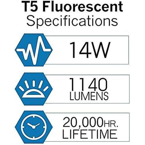 2 st T5 Högeffektiv 840 Kallvit Fluorescerande 549mm Rör 4000k HE (FH1840) (FMY) 2 Count Pack of 1