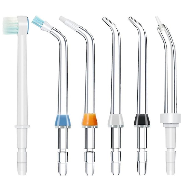 6pcs/set Replacement Tips For Waterpik Water Flosser Classic Tips Waterpik" Replacement Parts And Other Oral Irrigators