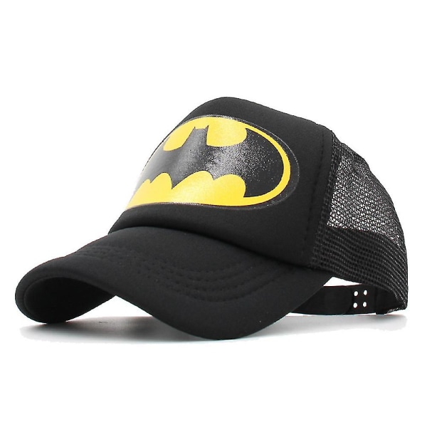 Barnecaps for gutter og jenter Batman Mesh Baseball Cap Trucker Caps Sommer Pustende Snapback Justerbar Sport Solhatt Black