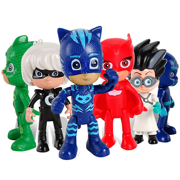 6-pakks Pj Masks Catboy Rockfigurer Leke for Barn [HK] 60 pcs