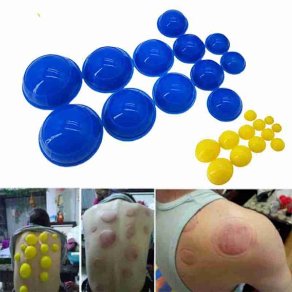 12-pack Silikon Koppar Set Akupunktur Kopping Terapi Set Professionell Kroppsmassage Vakuum Koppar Koppar Set