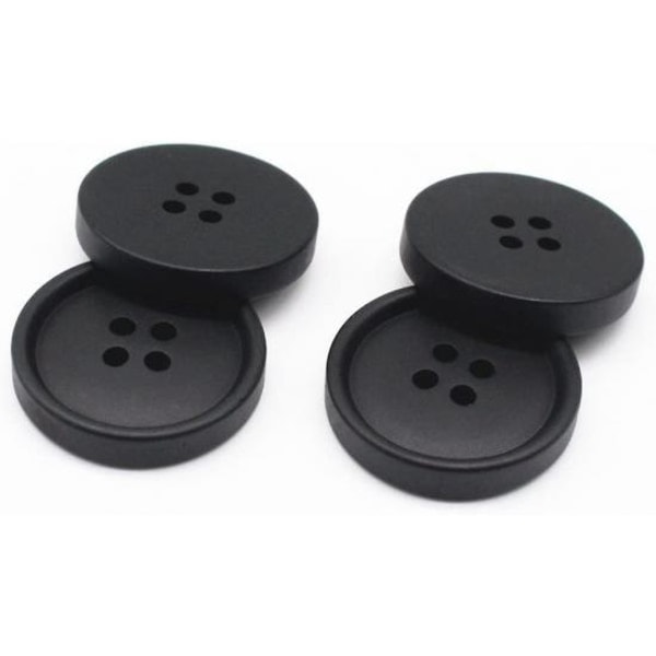 100 stora svarta knappar för DIY-sömnad (25 mm)