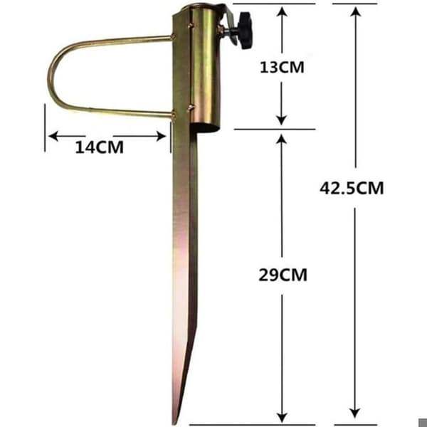 Strandparaplybase - PZCC - Solid metall - Sand-/gressforankring - Kompatibel med terrasseparaplyer