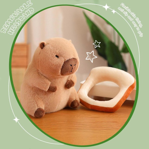 30cm/40cm Capybara Plysjleker Barn Stygge Og Søte Kosedyr Klempute Med Avtakbart Hodeplagg Brødstil Bread Style 30cm