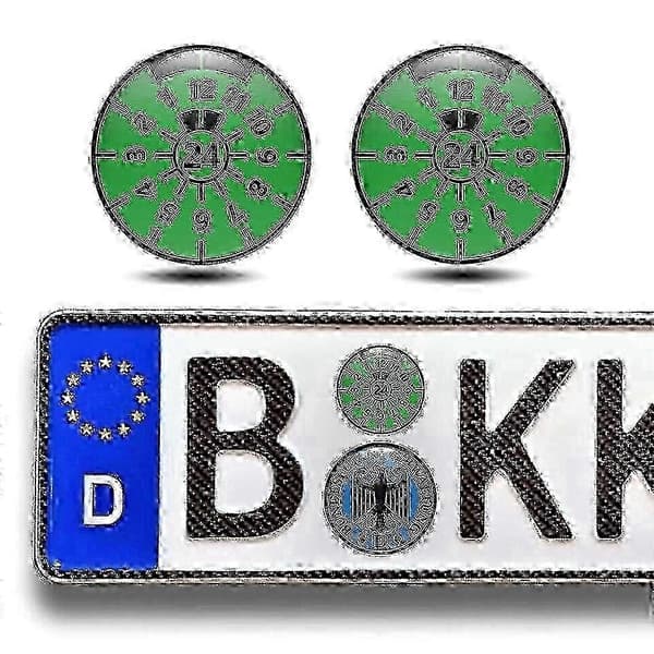 TUV-certificerede 3D Gel Nummerplade-mærkater - 2 stk. sæt til GSLA E 27