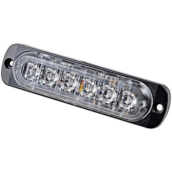 6 LED 18W Hvid Ultra Tynd Undervogns Nødblink Hazard Strobe Advarselsbar Arbejdslygtebar til 12V - 24V Biler, Sikkerhedsblink 6 LED White