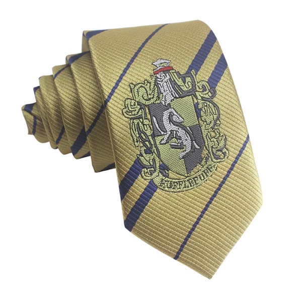 Hogwarts Polyester Tie 2 Pack (No Tie + Hand Tie) College Badge