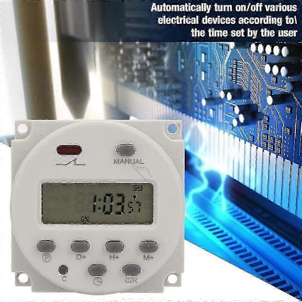 DC 12V 16A LCD Digital Timer Switch Elektronisk Strömtidsrelä Programmerbar
