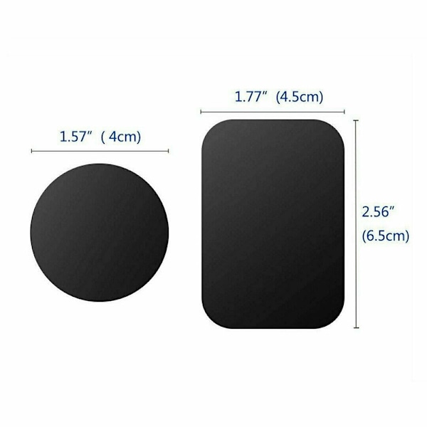 Metallplatta för magnetisk bilhållare för telefon med självhäftande tejp, U