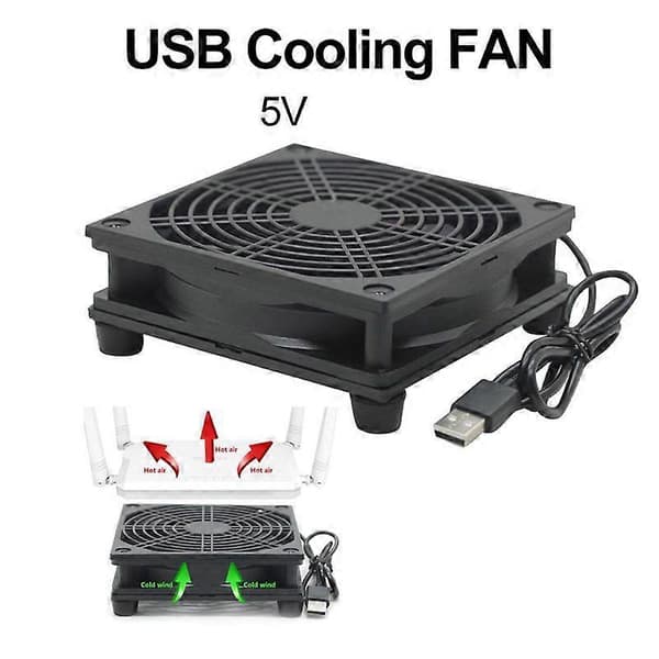 12 cm køleventilator DC 5V USB-strøm Støjsvag ventilator til router