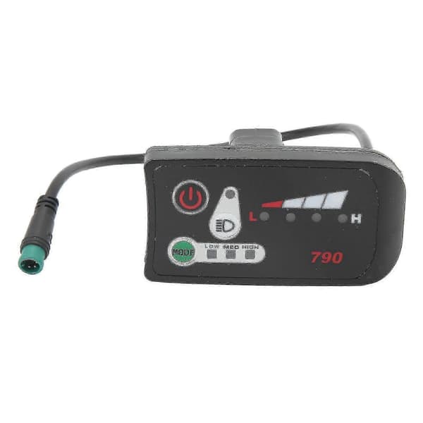eBike LED Strømindikator – 5-pinners plugg og styrefeste 48V