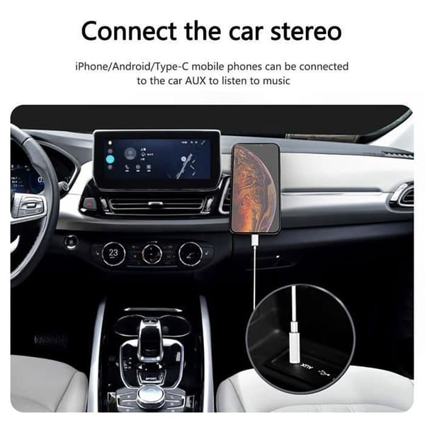 USB-C til 3,5 mm jack-kabel, USB-C til 3,5 mm jack-adapter bilstereo AUX-kabel, 1M