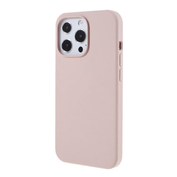 Til iPhone 14 Pro-deksel Solid Silikon Støtsikkert Telefonbakdeksel Pink