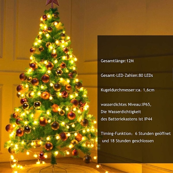 2-pack Fairy Lights, 6M 40 LED Slingor Utomhus Vattentät IP65 med 16 Färger Timer Fjärrkontroll, Fairy Lights
