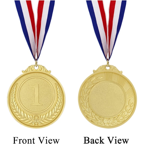 Medaljer til børn, 12 stk. olympiske guldmedaljer i metal med bånd, præmier til sportsdage, konkurrencer, gaver til voksne børn