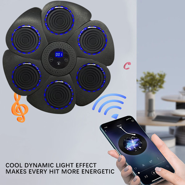 Smart Musik Boksemaskine Vægmål Bluetooth Kompatibel Træningsudstyr Med Boksehandsker Sort Sort Black Wind Car Model