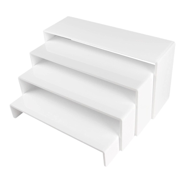 4x Akryl Display Riser Showcase Buffet Riser til Samlinger Parfume Ringe