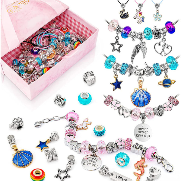 60 pieces of children's jewelry, charm bracelets for girls, jewelry making for children