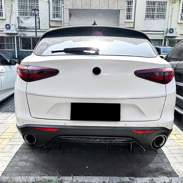 Bagkofanger Diffuser Læbesæt til Alfa Romeo Stelvio 2017 2018 Sort højglans sort
