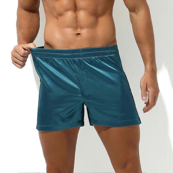 Herr Silke Satin Boxershorts Underkläder Sov Pyjamas Lounge Shorts grey M