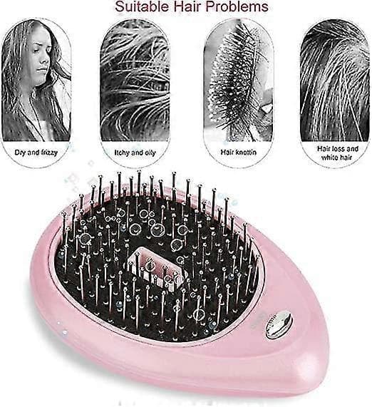 Jonisk Vibrations Mini Massage Jonisk Hårborste (Rosa) 10.5*7.5cm