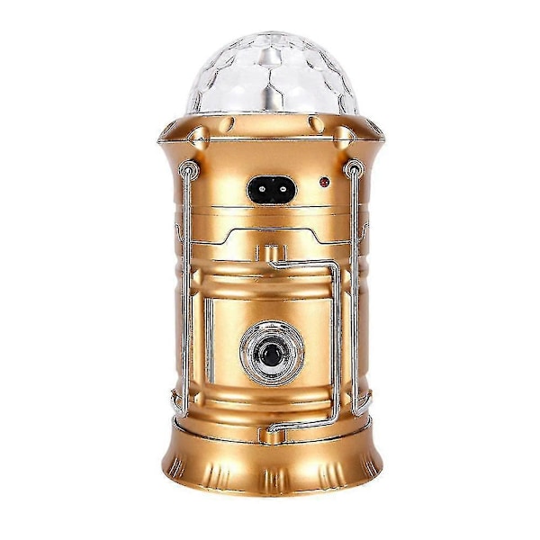 Solcellsdriven LED-lykta Uppladdningsbar Utomhus Camping Ficklampa Fackla Scen Discolampa