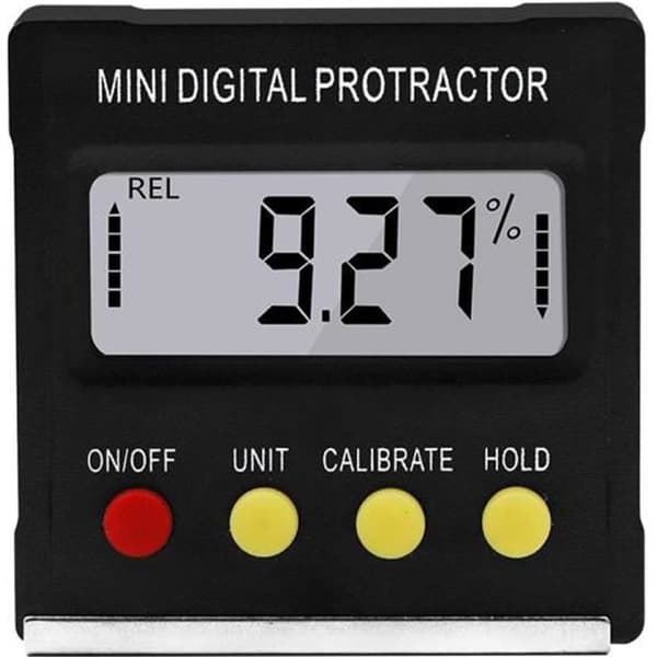Mini digital vinkelmåler inklinometer vinkel 4 x 90° med magnetisk base