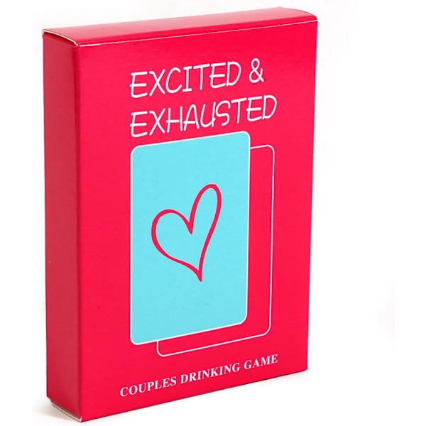Parspel Drickspel för Vuxna - Excited & Exhausted, Romantiskt Spel för Par - Perfekta Idéer för Dejtkvällar