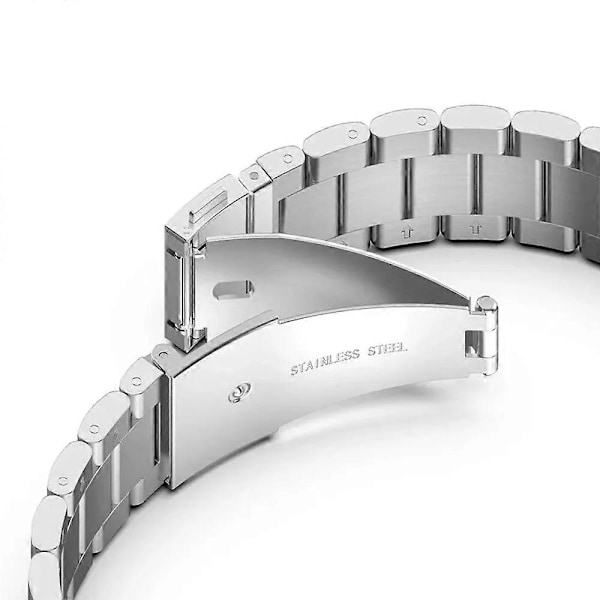 Til Huawei Watch GT 5 46mm Urrem Tre Perler Rustfrit Stål Udskiftningsrem [DB] Black