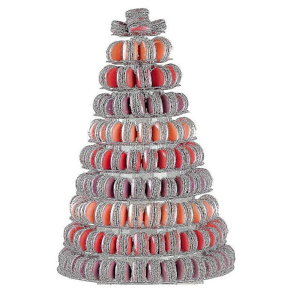 6-kerroksinen pyöreä muovinen macaron-torniteline - Jälkiruokanäyttöteline - Macaron-pidike (FMY) 6 Tier