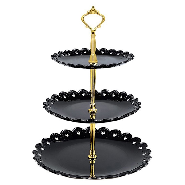 Kageopsats i flere lag til festlige lejligheder, kageholder, frugtfad, dessert Black