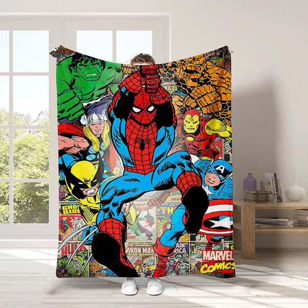 Spiderman teppe supermyk varmt flanellteppe seng sofa bil barn gutter gaver stil 8 style 8 100*125cm