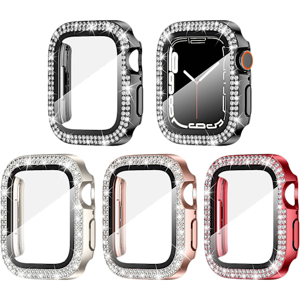 4-pak Apple Watch Series 7 & 8 45mm Skærmbeskytter Bling Etui 4-pak 1 4-pak 1 4-Pack 1 45mm