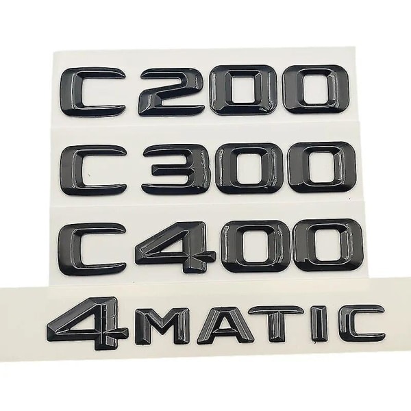 3d Abs Svart Logotyp C200 C220 C180 C300 C400 Emblem Bokstäver Bil Trunk Badge Sticker För Mercedes Benz W203 W204 W205 Tillbehör Chrome 2014-16 C240