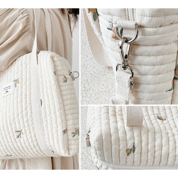 IC Korea Style Nyfødt Babypleje Bleiepose Mor Skuldertaske Broderi Quiltet Barnevogn Bleie Opbevaring Organizer Store Håndtasker