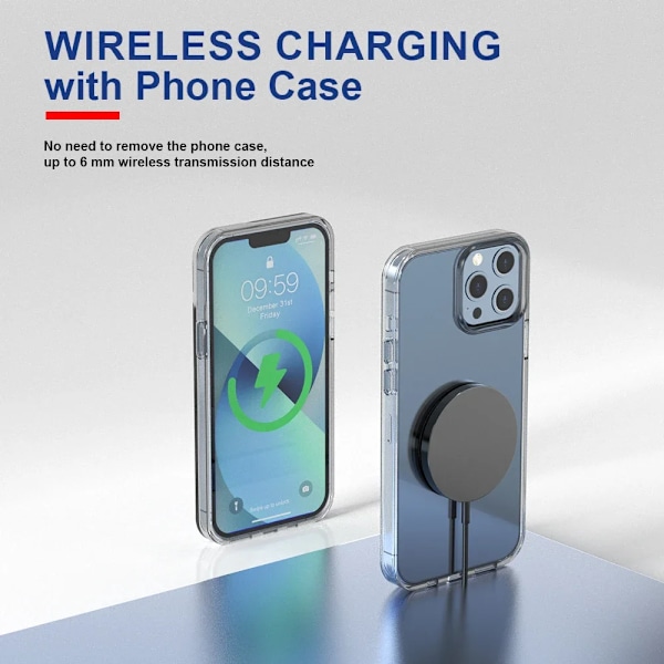 30W Magnetisk Trådlös Laddare för iPhone 15 14 13 12 11 Pro Max Airpods PD MagSafe Telefonladdare Snabbladdning Black PD Port Only