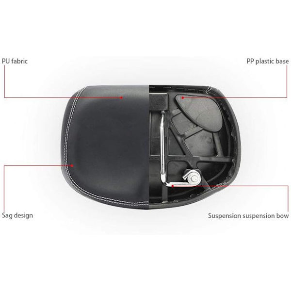 Næsefri, komfortabel bred cykelsadel med polstret Memory Foam pude til de fleste cykler