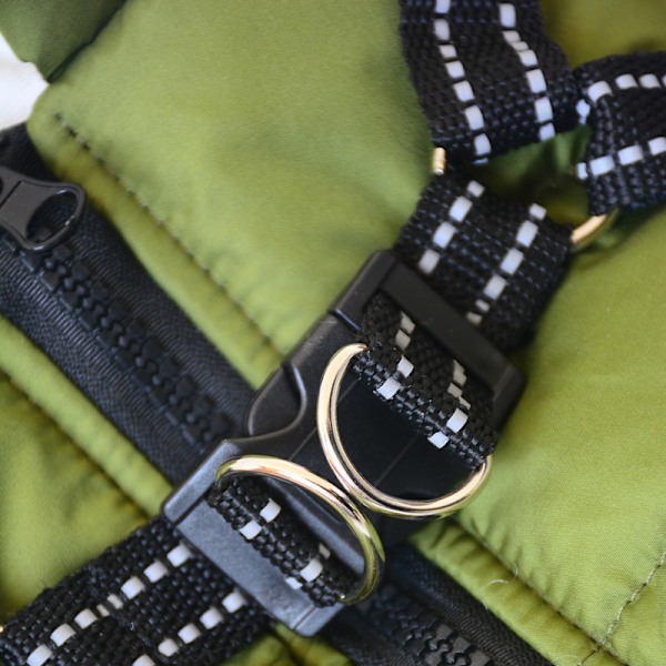 Varm Vandtæt Jakke med Sele til Hund Vinter Behagelig Bomulds Tøj Polstret Vest til Små og Mellemstore Hunde Lilla Purple M